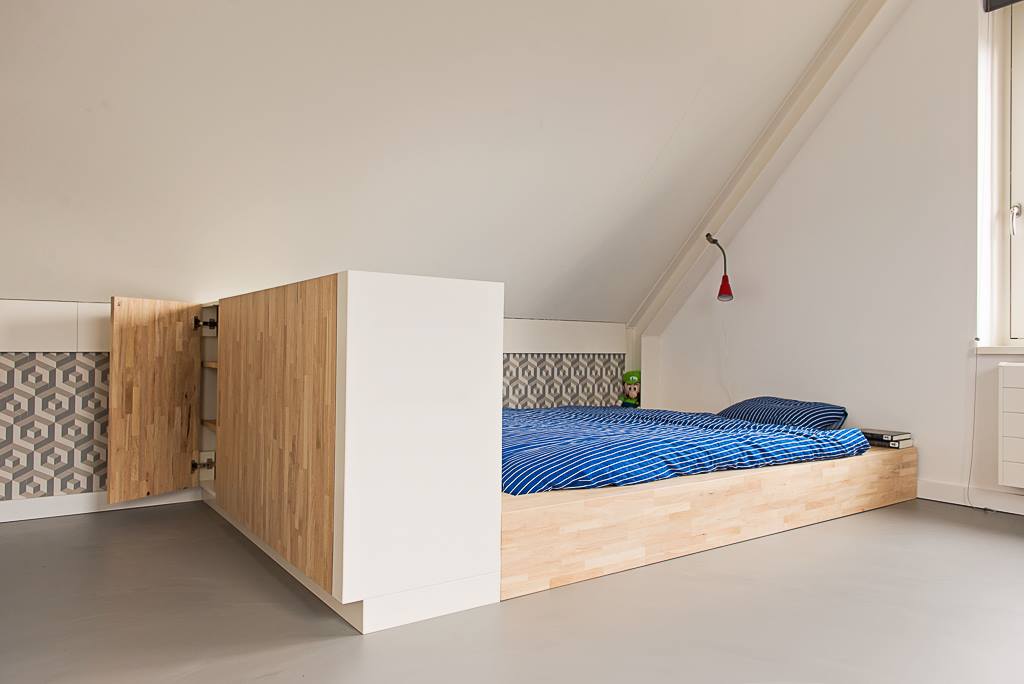 Rubberwood project bed Bed gemaakt van rubberwood massief door A&D Interieurbouw
